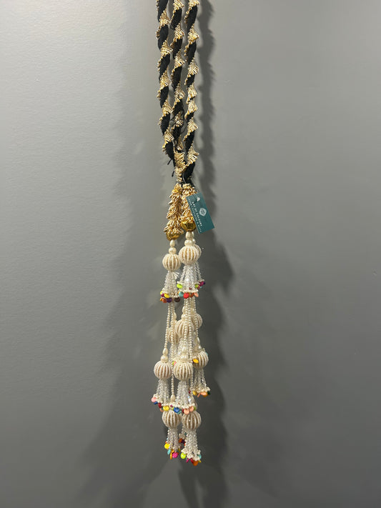 White Multicolour Pearl Crystal Parandi