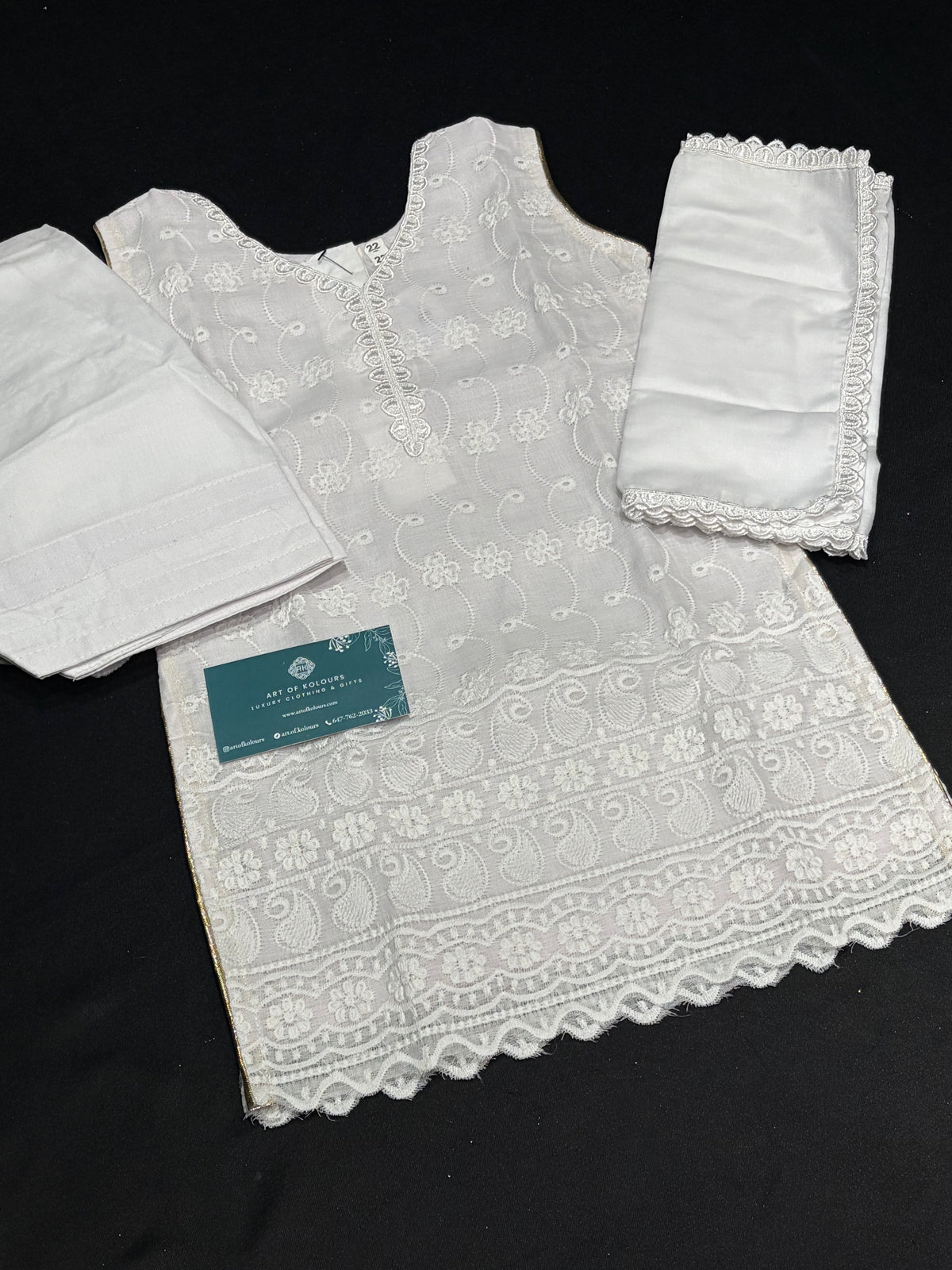 Kid’s White Farshi Salwar Suit