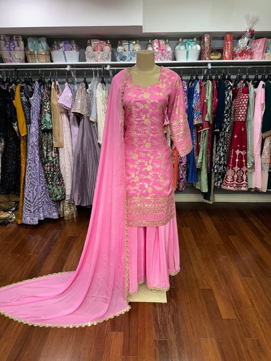 Banarsi Shirt Sharara Suit