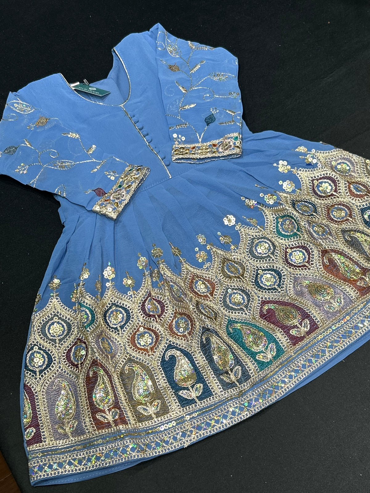 Paisley Light Blue Frock Suit