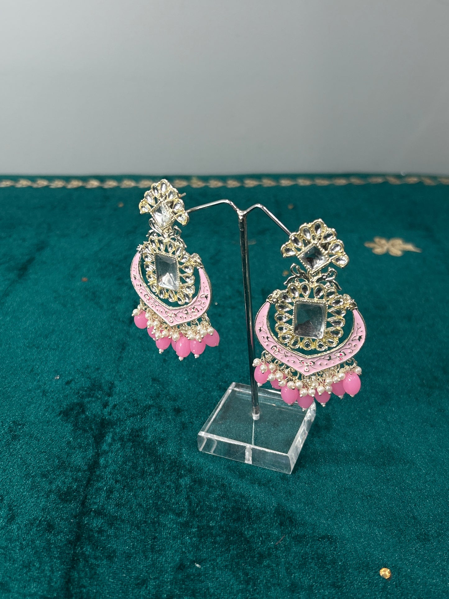 Pink Chandni Earrings