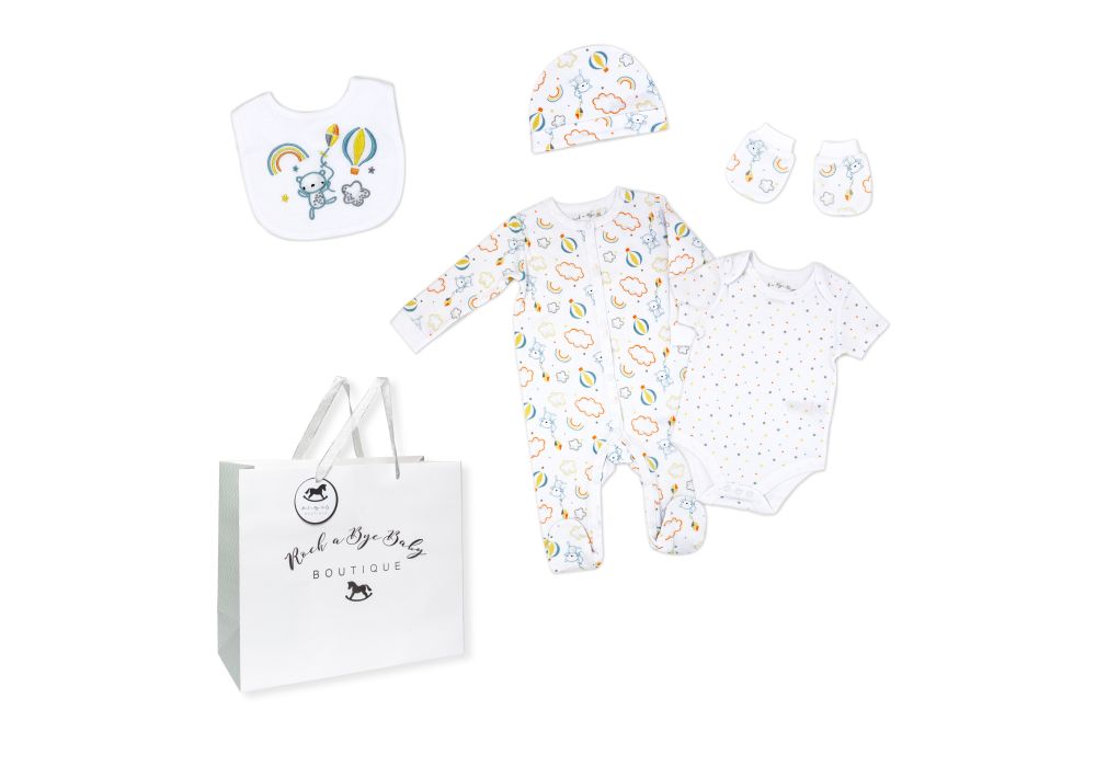 Unisex 5 Piece Mesh Bag Set: Multi Balloon