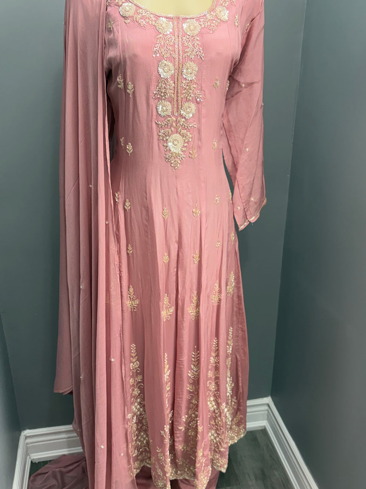 Pure Chinon Handwork Anarkali Suit AK3941-1226