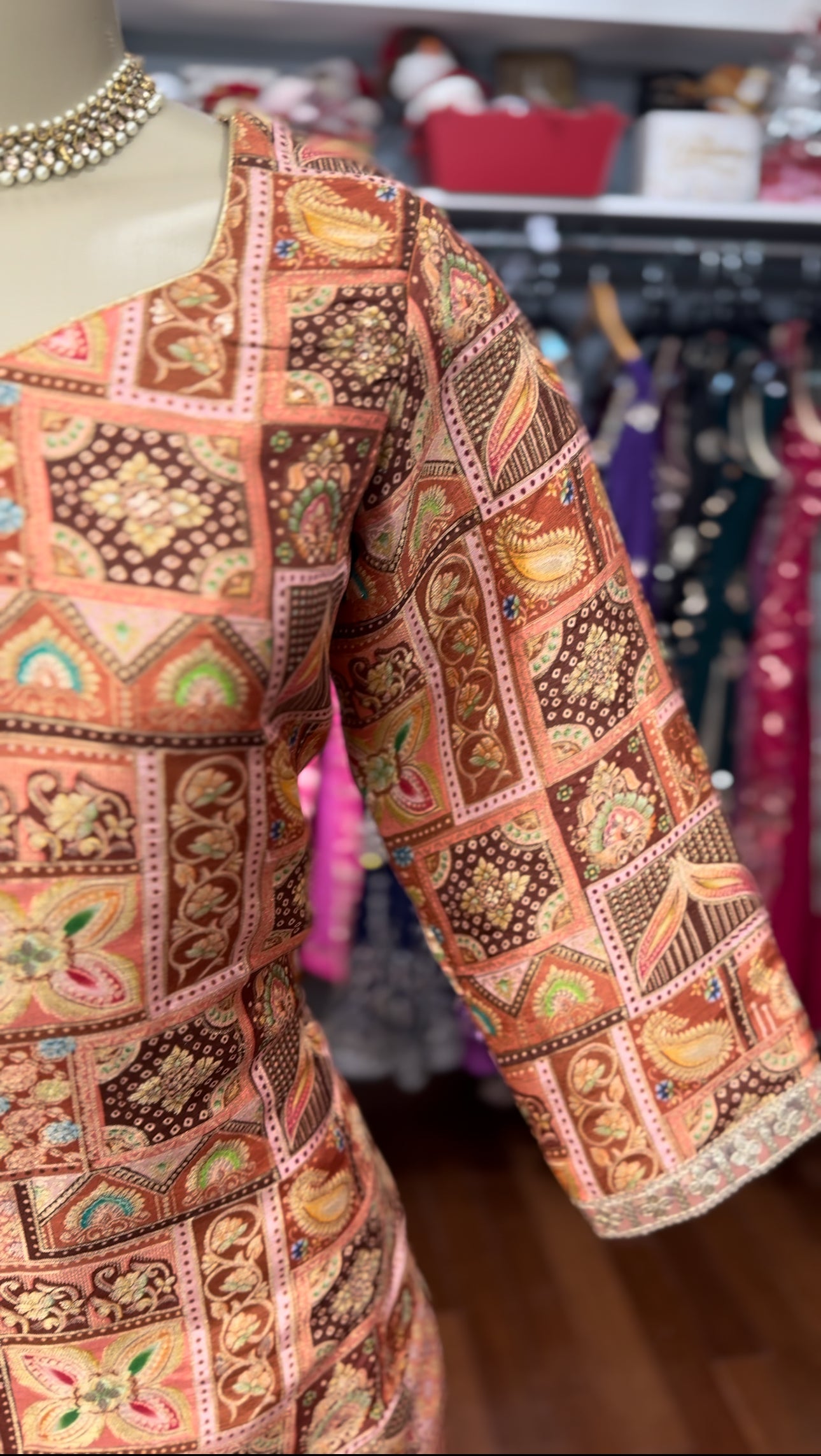 Rust Dola Silk Salwar Suit