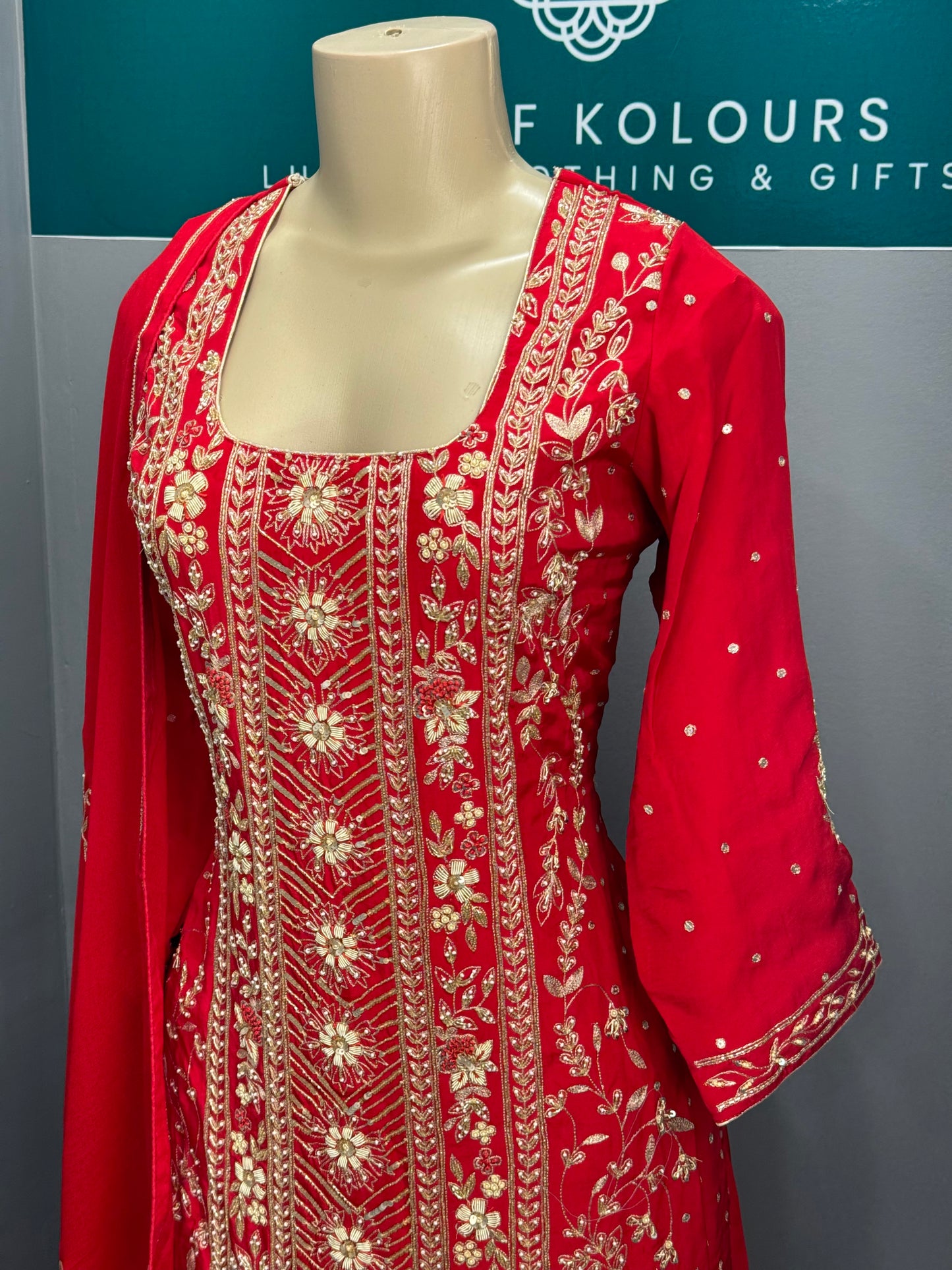 Pure Crepe Handwork Sharara Suit
