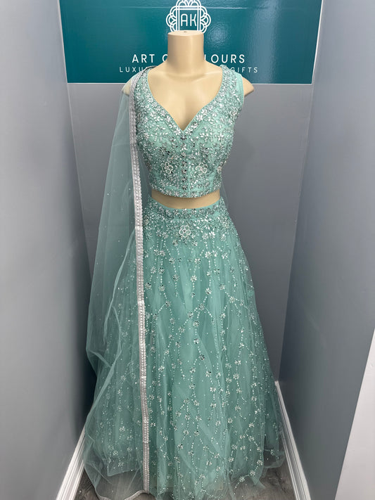 Beautiful Embroidered & Mirror Work Lehenga