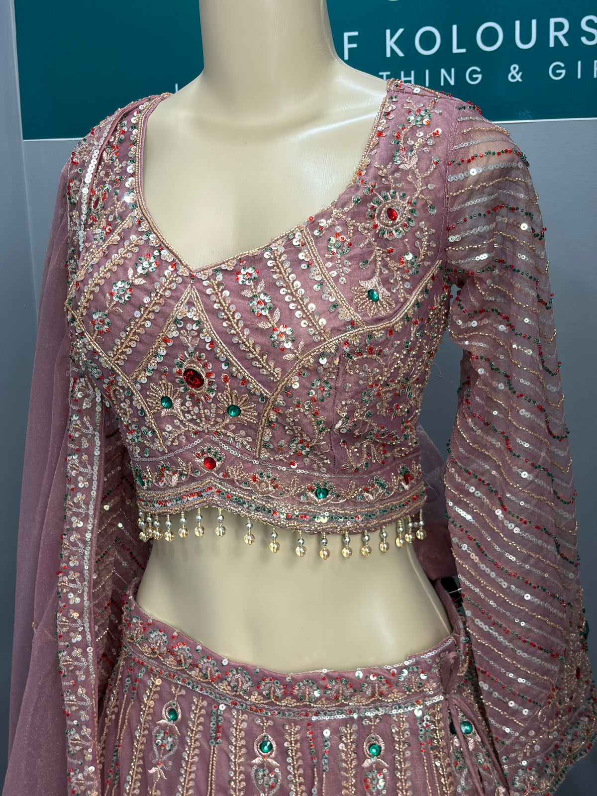 Lavender Jewel Beaded Lehenga- AK6974-3726