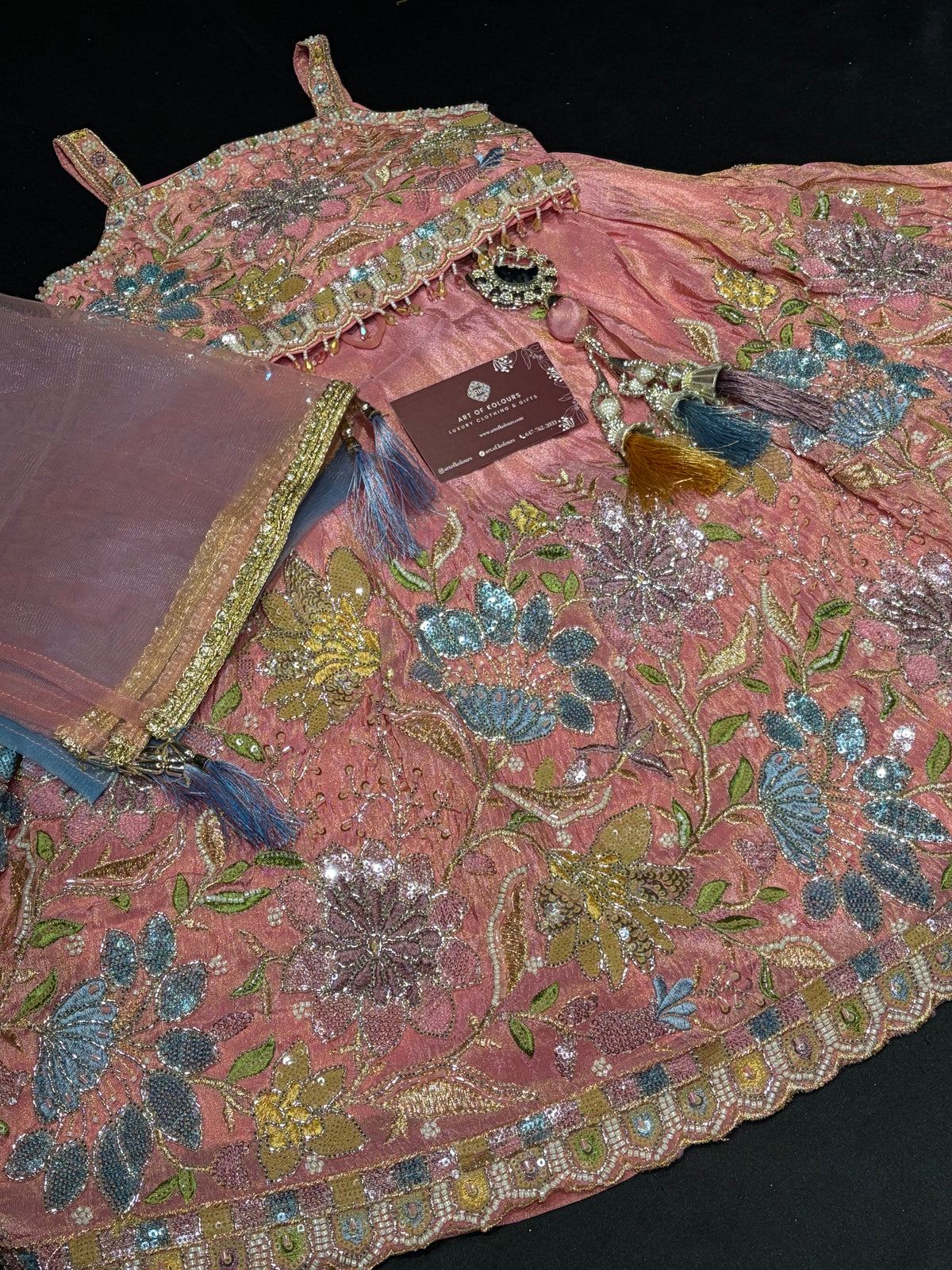 Kid’s Pink Floral Lehenga