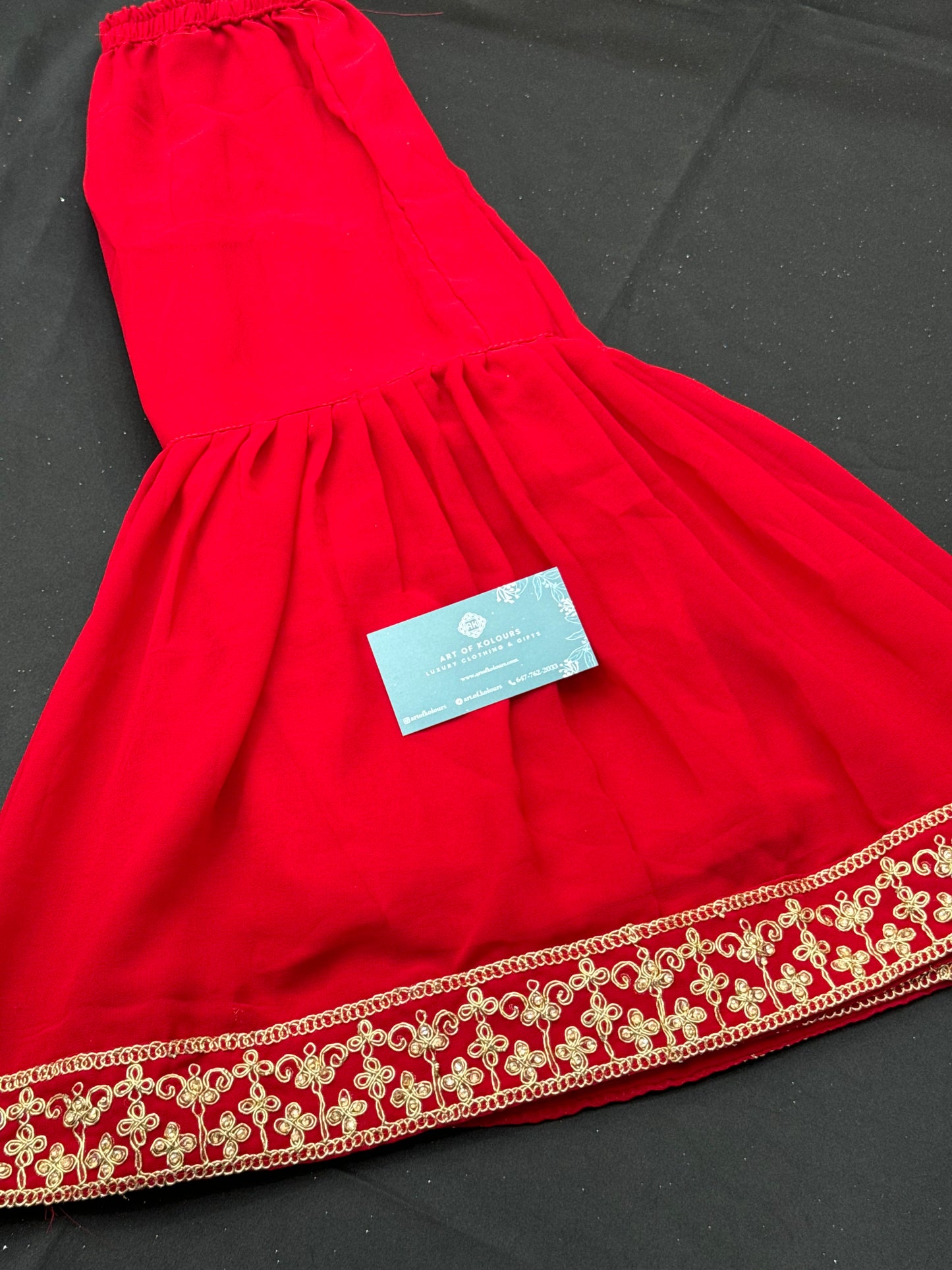 Japleen Kids and Mother Gharara Suit V2- Red