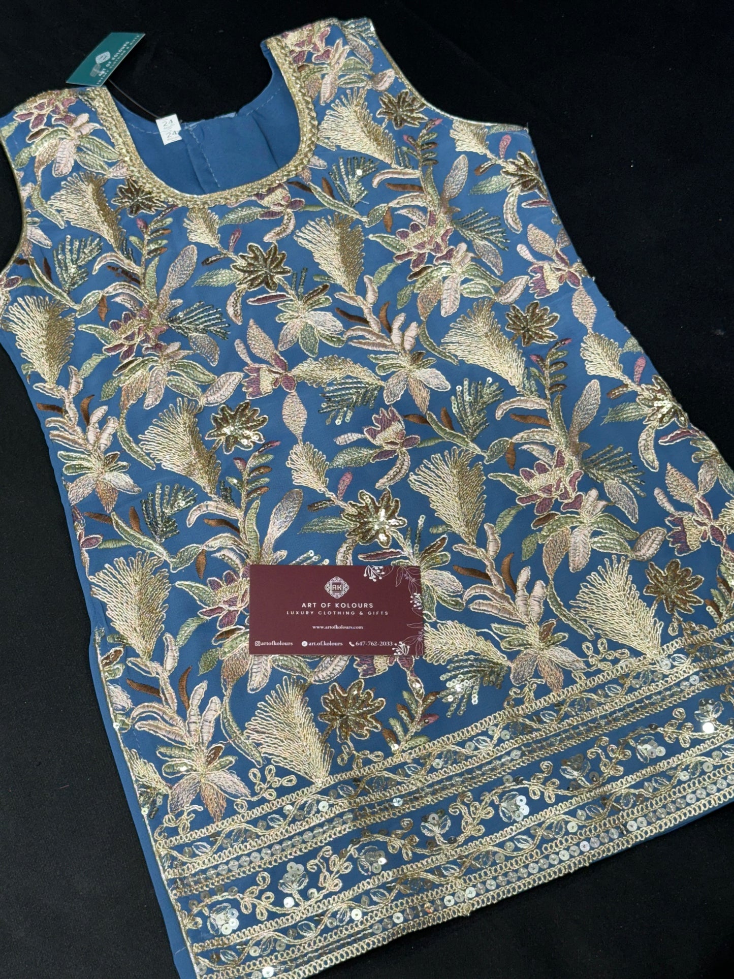 Tanreet Kids Gharara Suit- Powder Blue