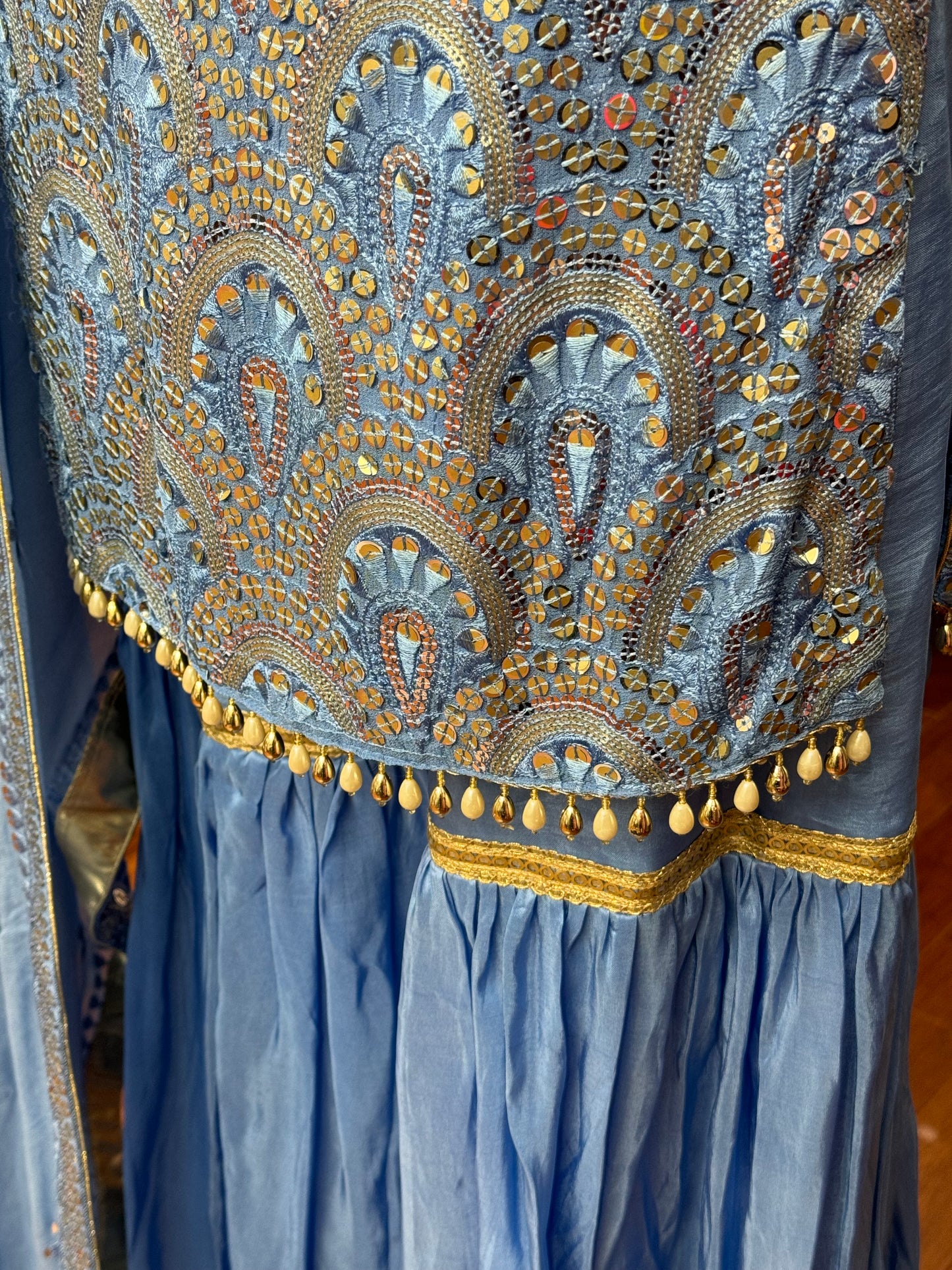 Sequence Work Ice Blue Gharara Suit