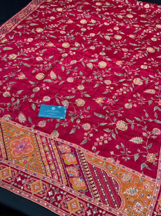 Simrit Position Work Dupatta Red