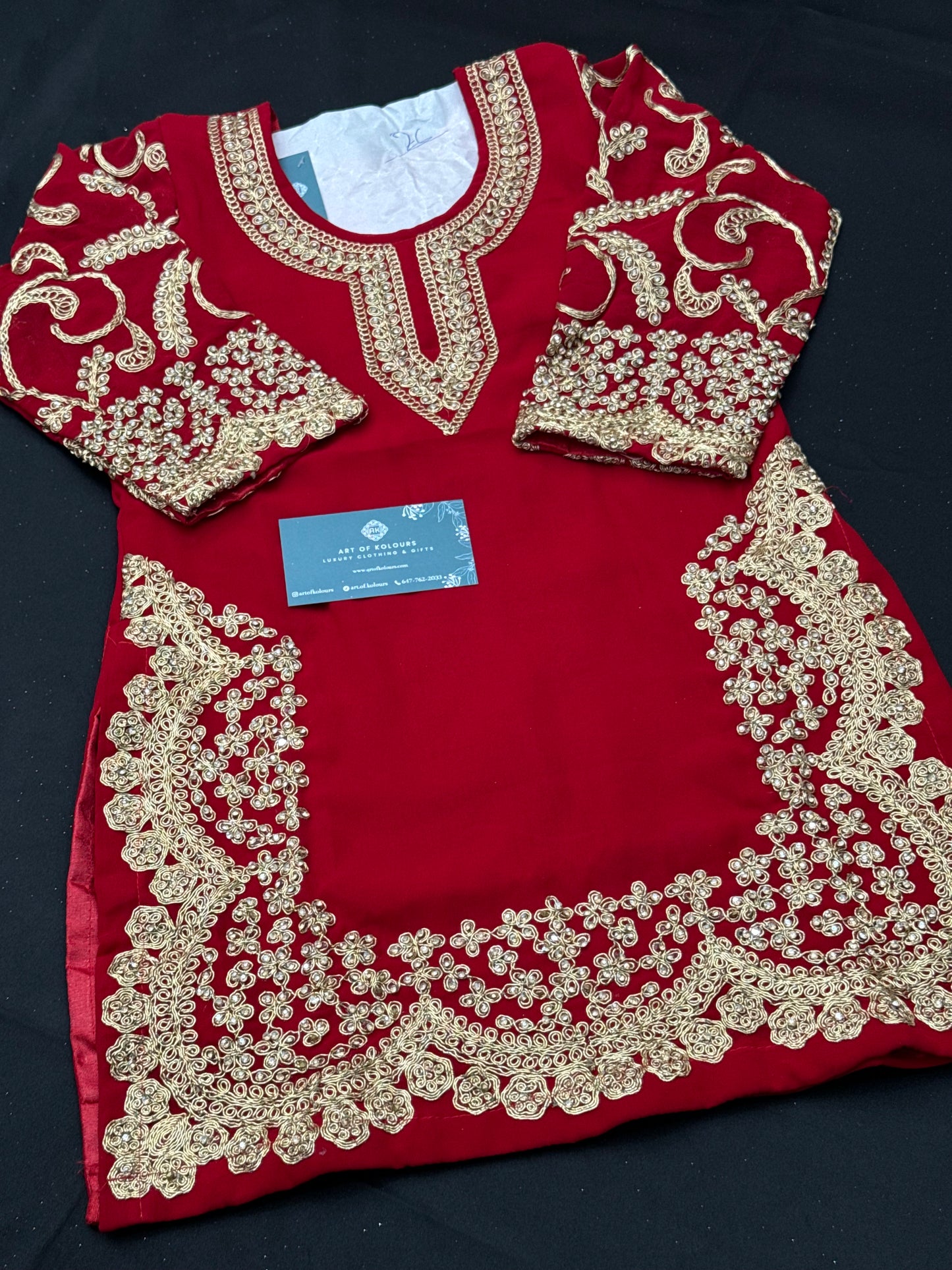 Japleen Kids and Mother Gharara Suit V2- Red