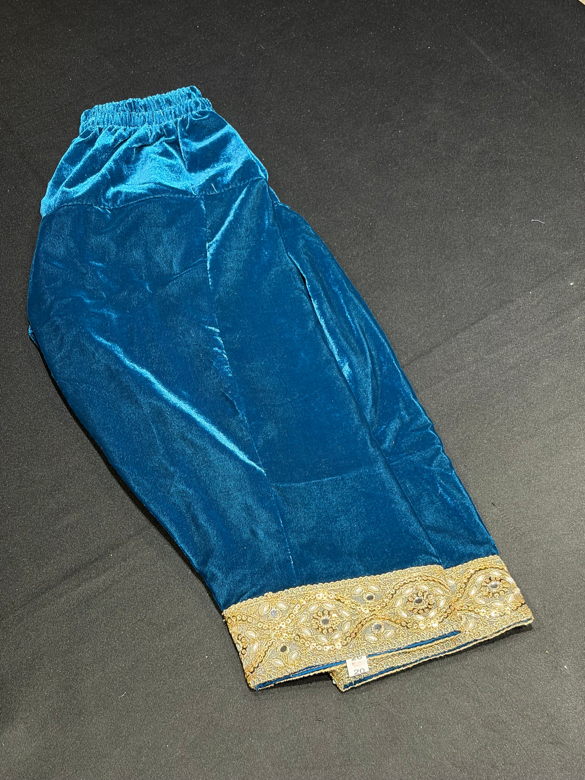 Navy Blue Velvet Mirror Salwar Suit