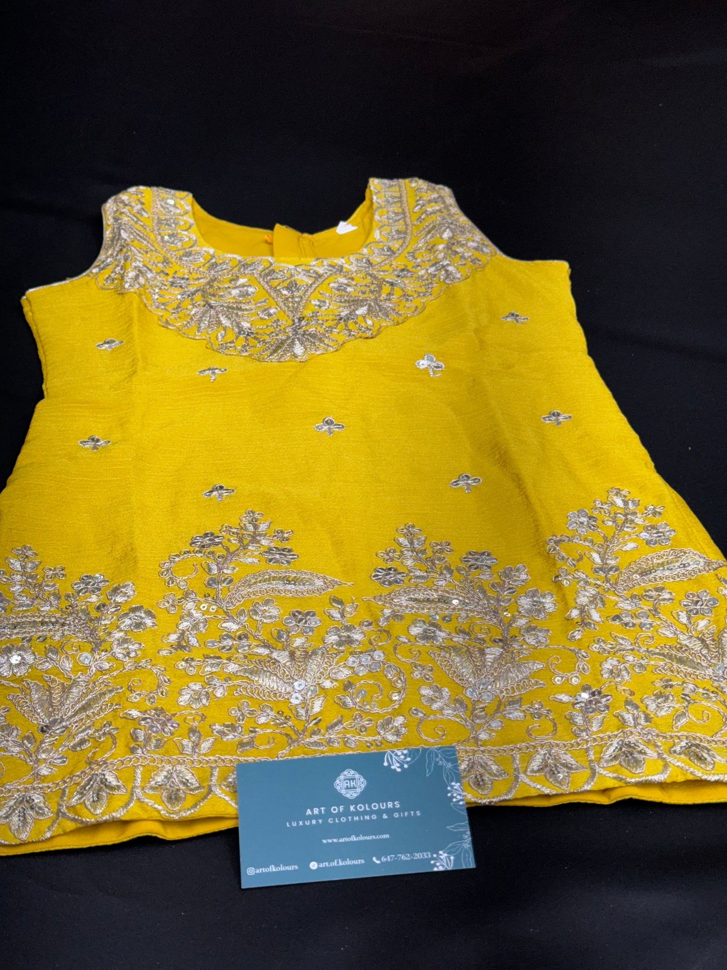 Anaya Kids Gharara Suit-Yellow