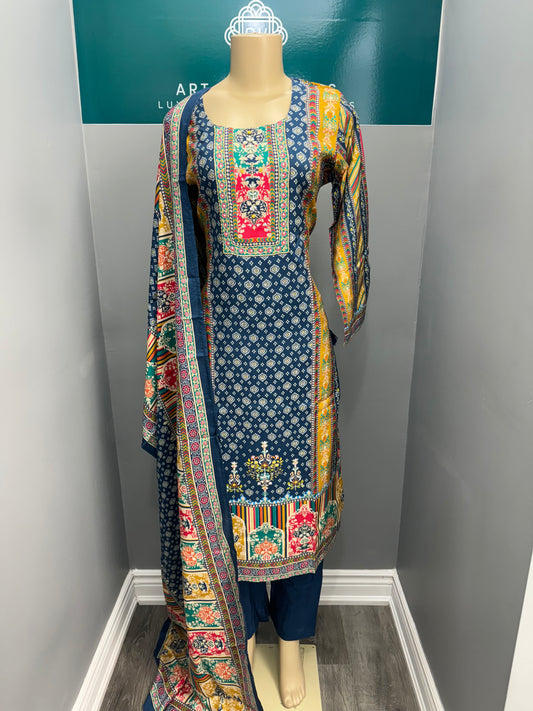 Readymade Muslin Pant Suit- AK2428-27