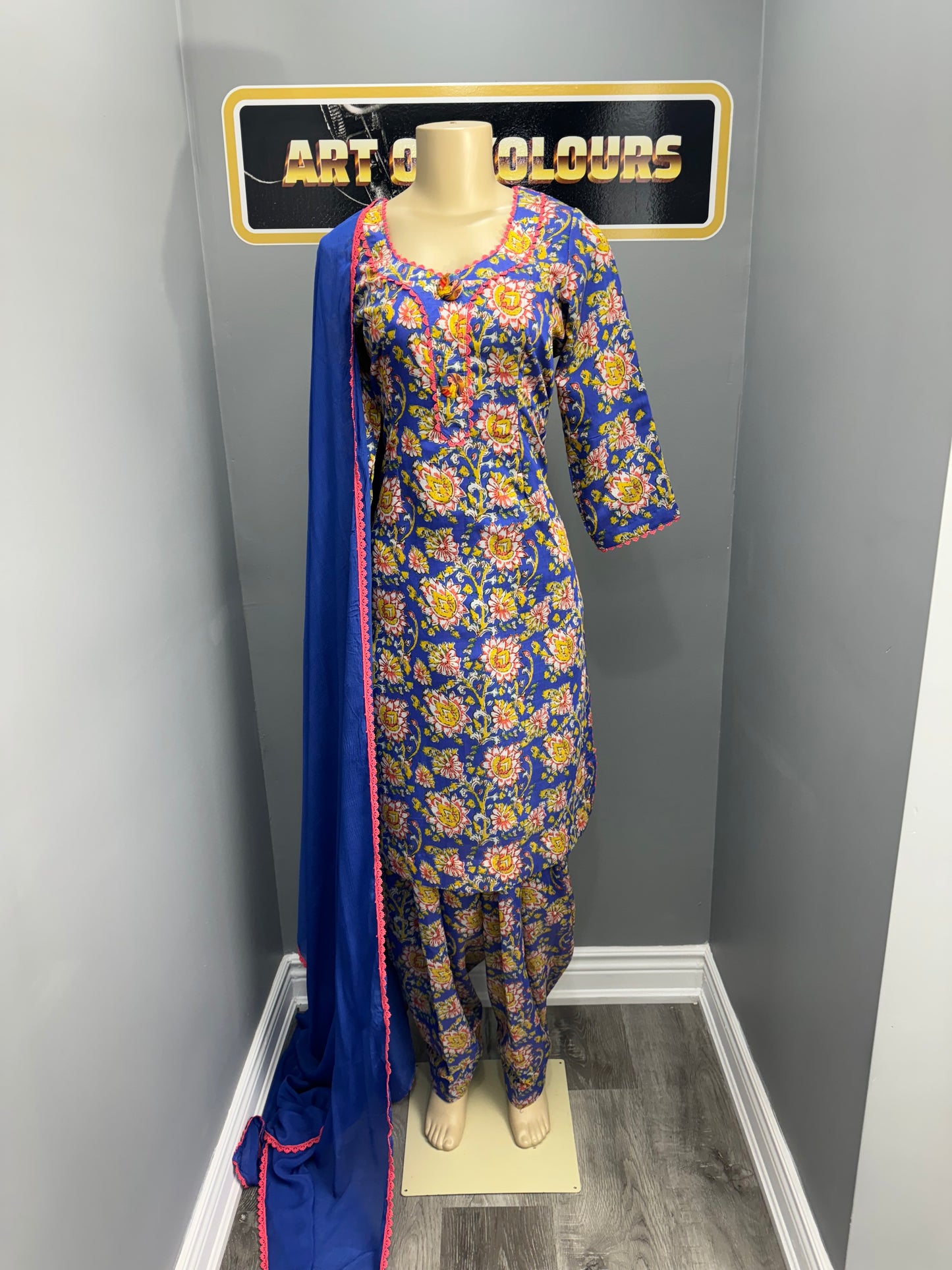 Chanderi Baag Blue Salwar Suit