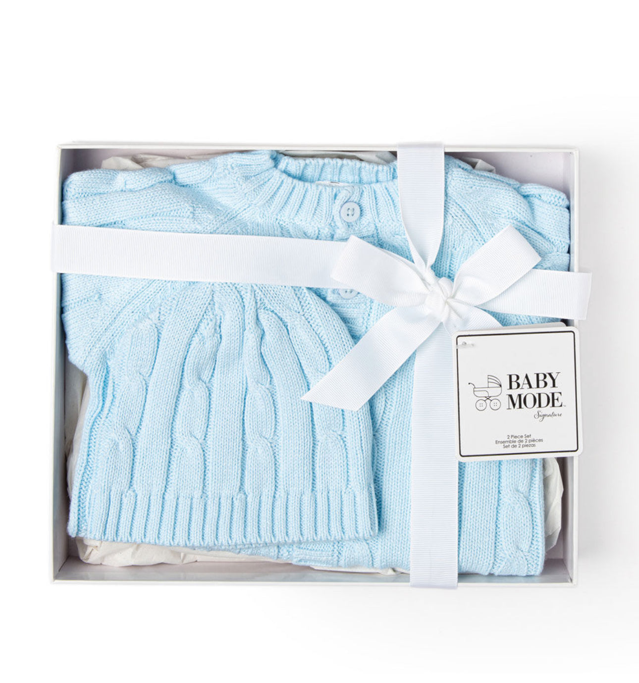 Blue 2 Piece Knitted Gift Set