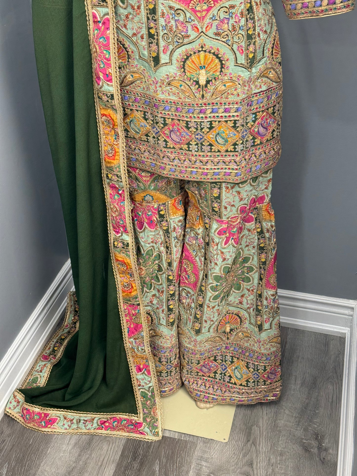 Position Work Gharara Suit- AK3536-0526