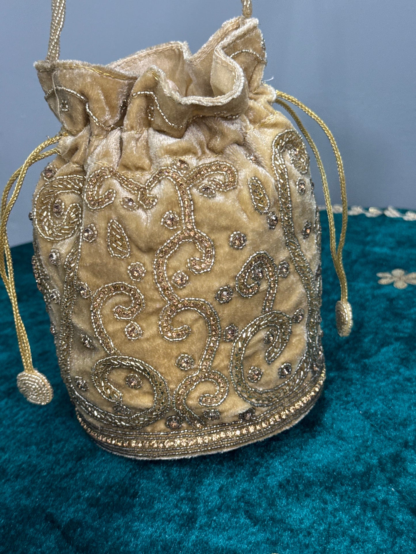 Gold Sippi Work Potli