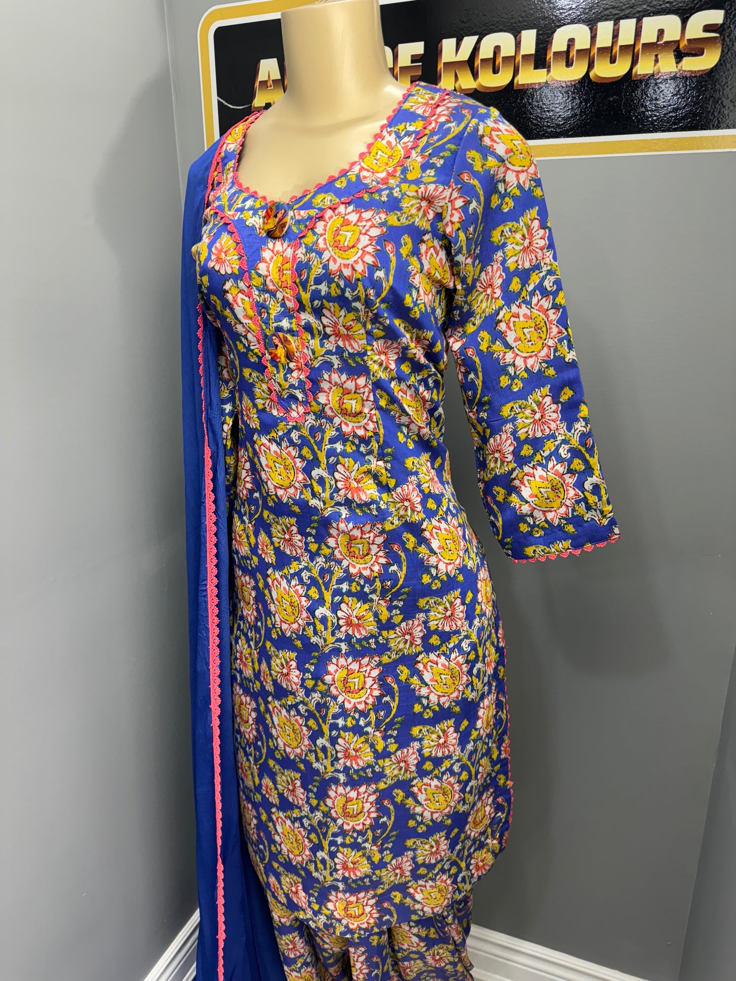 Chanderi Baag Blue Salwar Suit