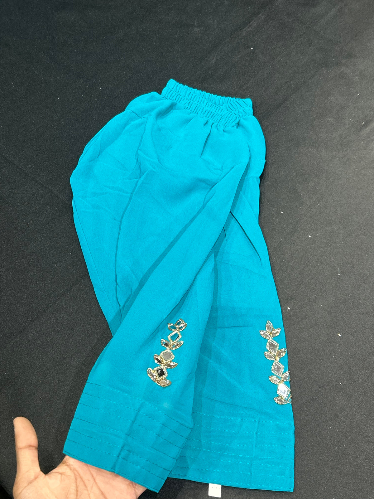 Kids Blue Mirror Work Salwar Suit (Size 20~34)