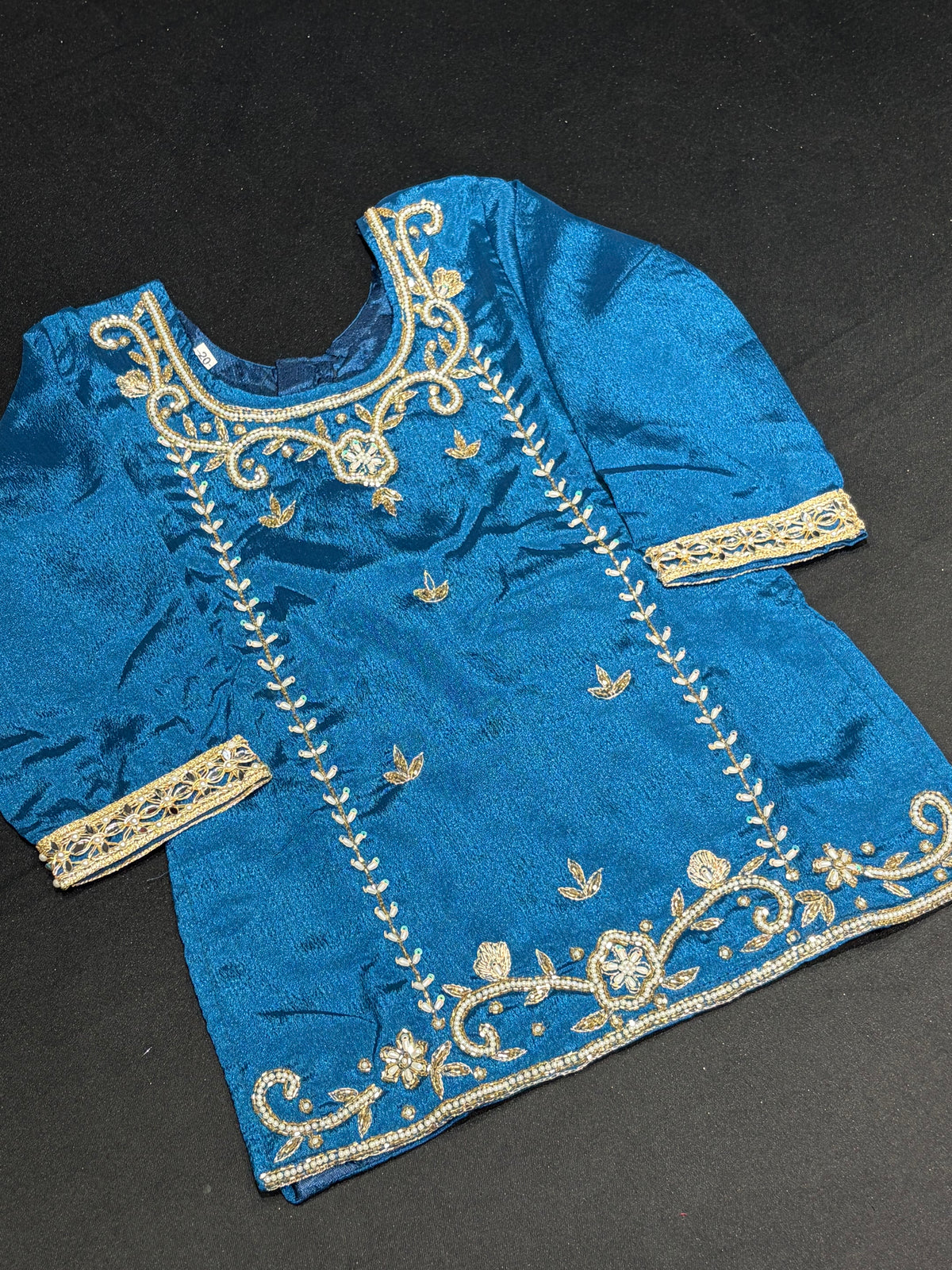 Blue Gold Handwork Salwar Suit
