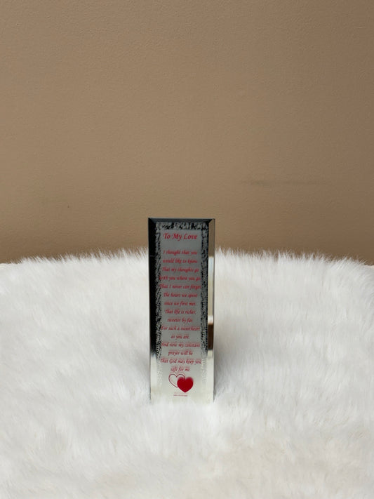 Valentine’s Glass Plaque