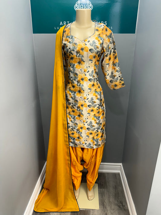 Upada Silk Printed Salwar Suit- AK89-1426