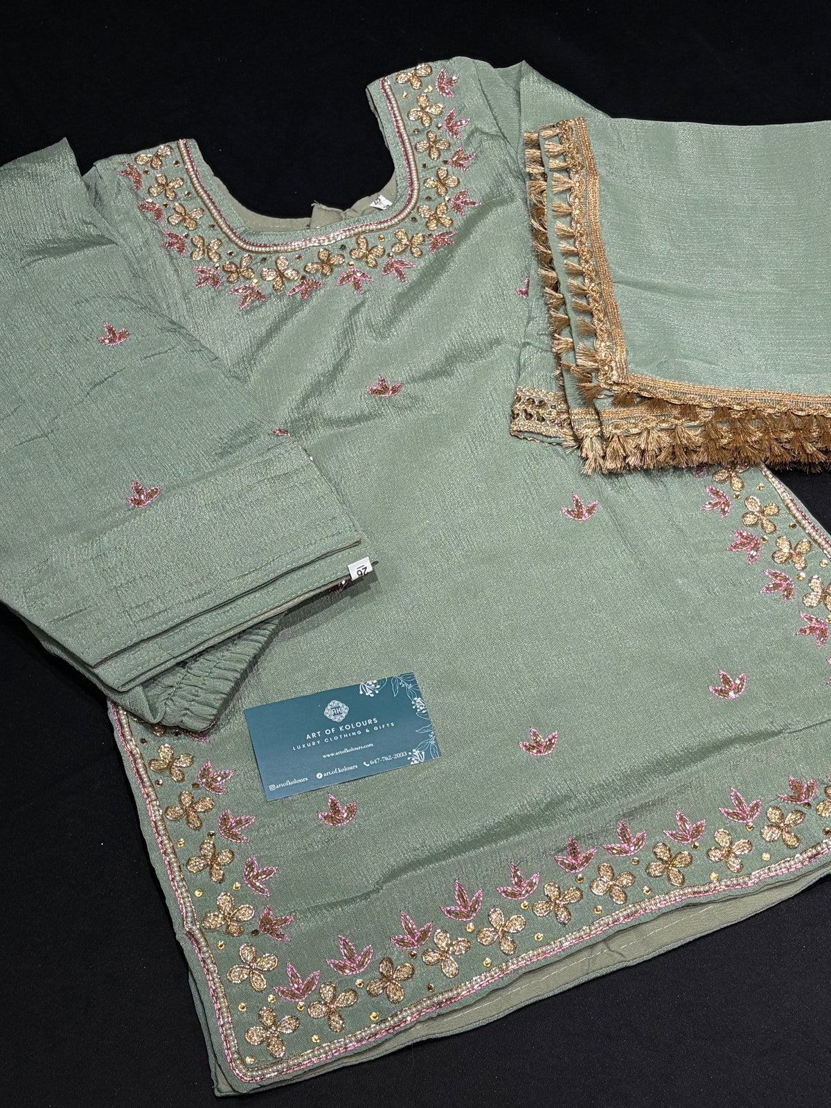Sage Green Handwork Salwar Suit