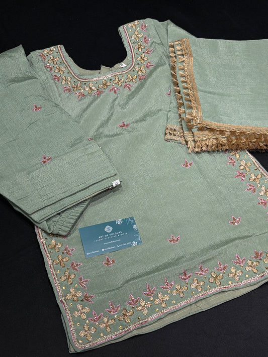 Sage Green Handwork Salwar Suit
