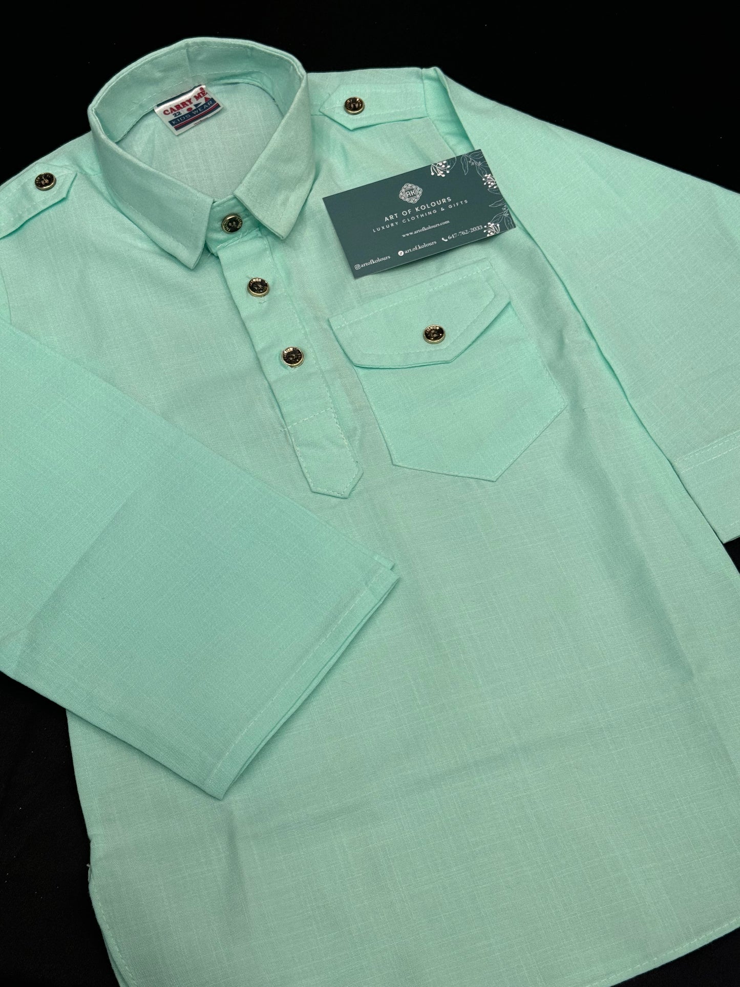 Diljit Boys Kurta Pajama- Teal