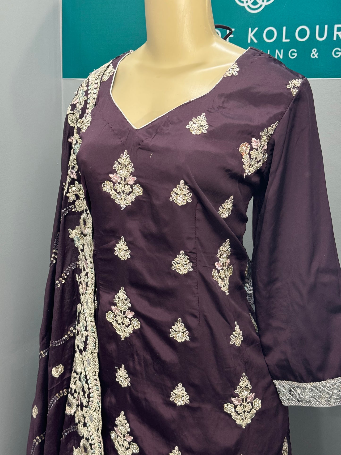 Wine Farkabadi Sharara Suit