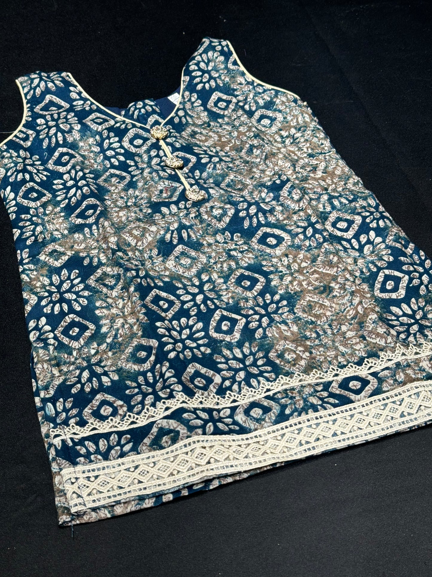 Safri Cotton Babies Salwar Suit- Blue
