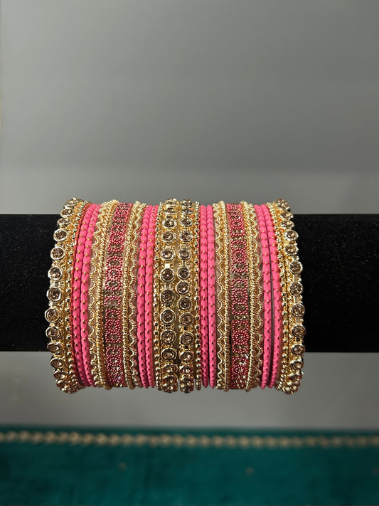 Baby Pink Gold Noor Bangles