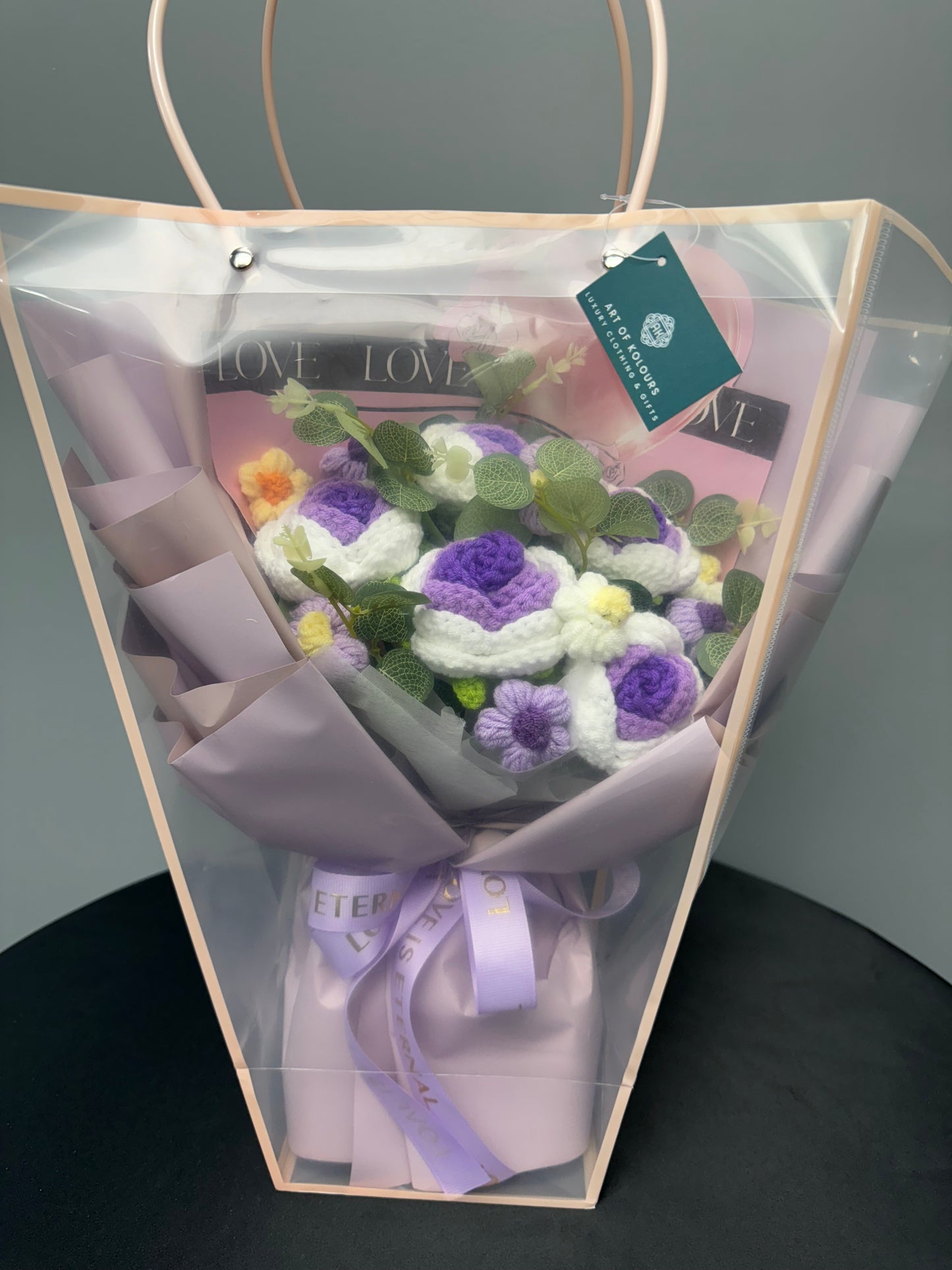 Crochet Flower Bouquets Purple Large