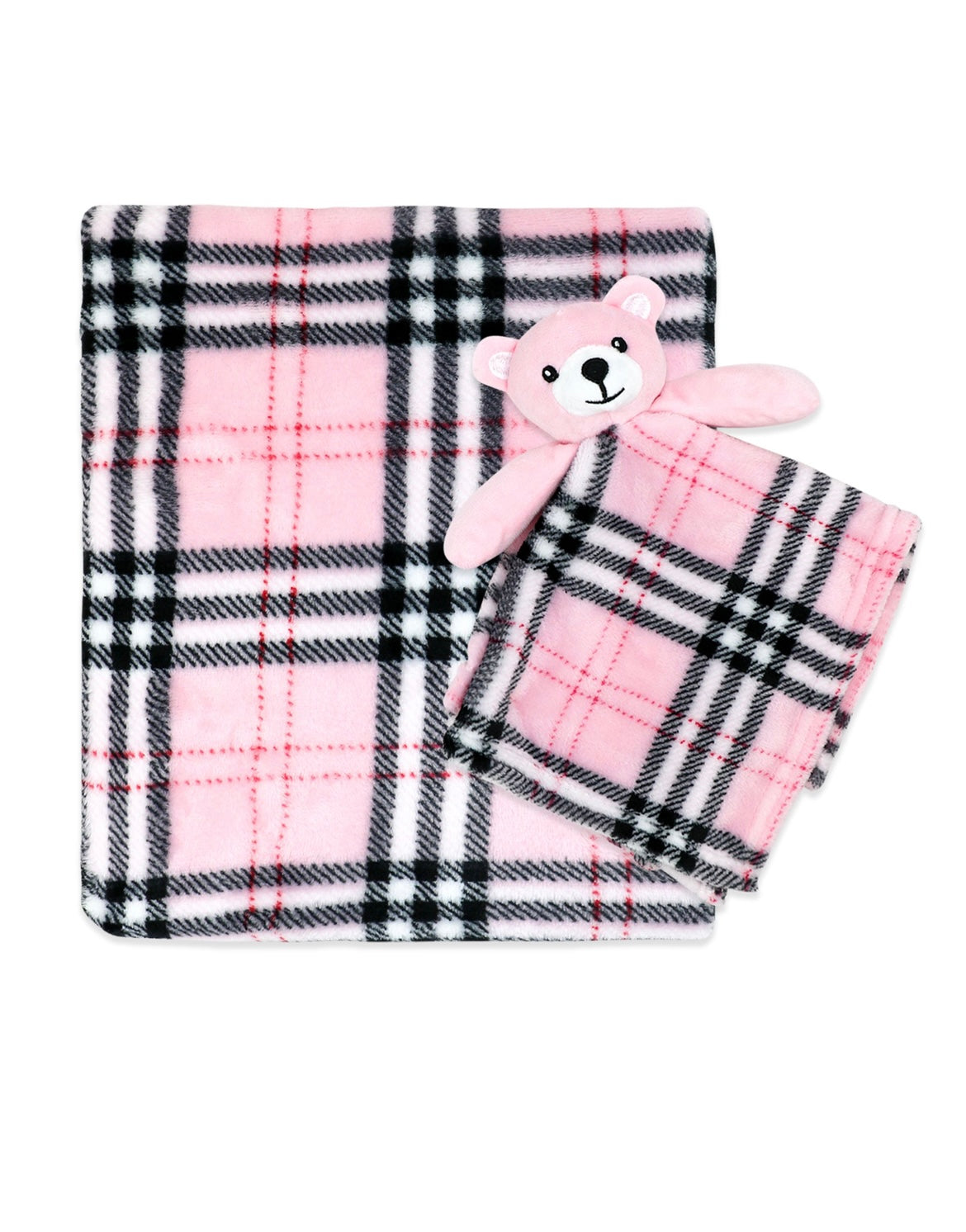 Blanket and Buddy - Classic Checked Pink