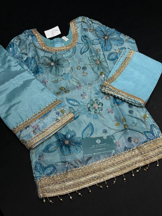 Blue Rose Bloom Kid’s Sharara