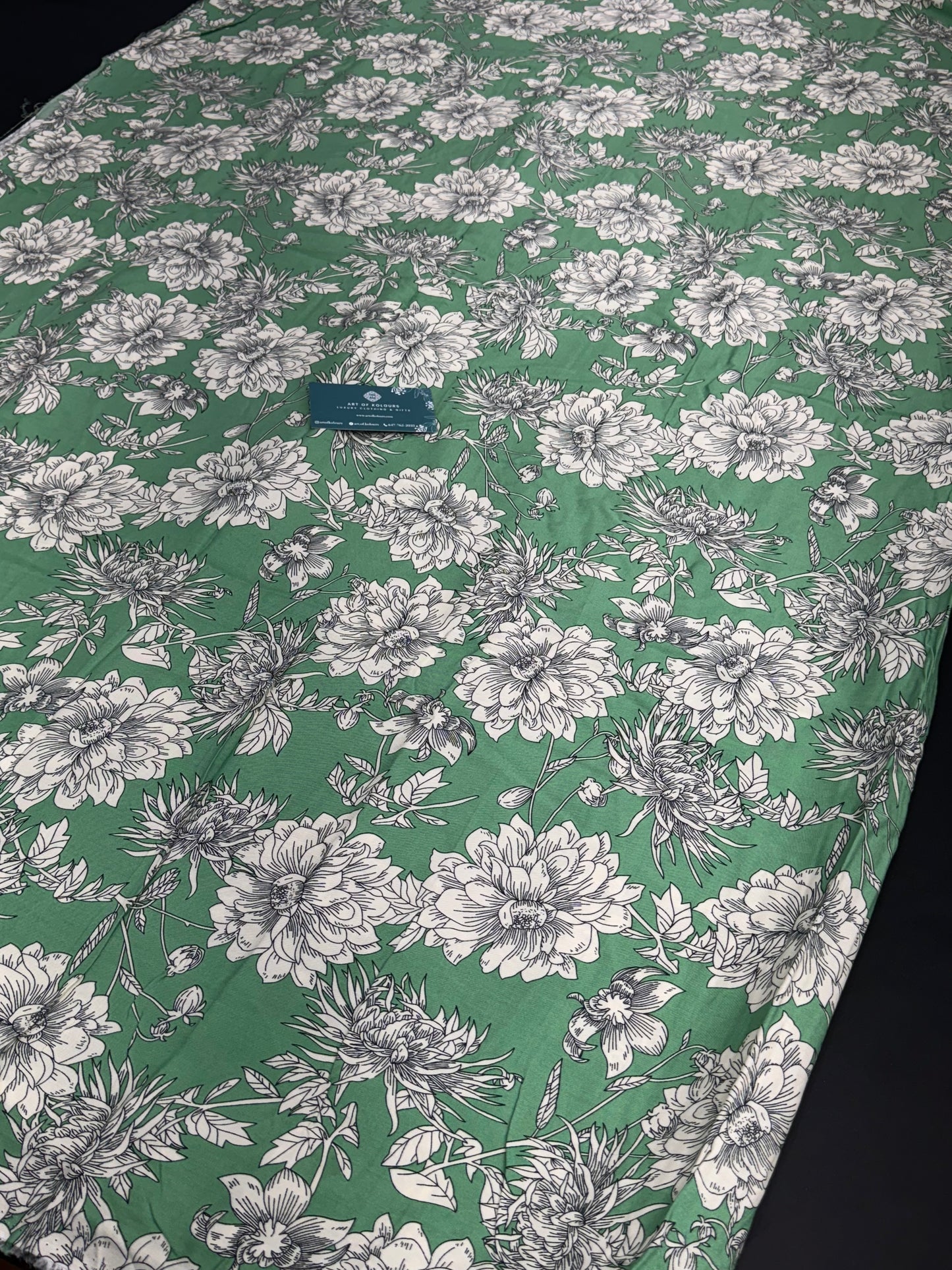 Phula da Ghar Green Unstitched Suit