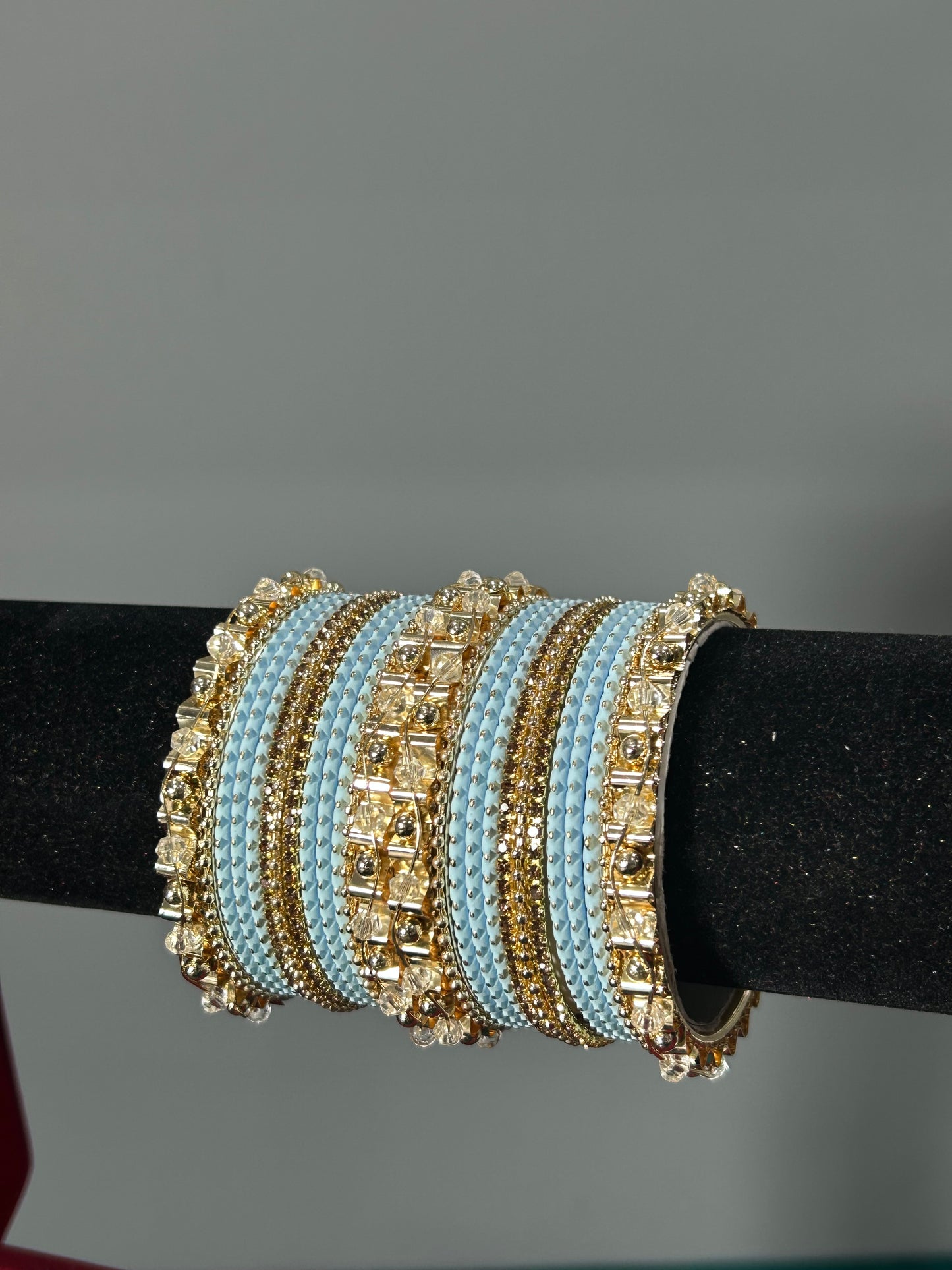 Baby Blue Golden Grace Bangles