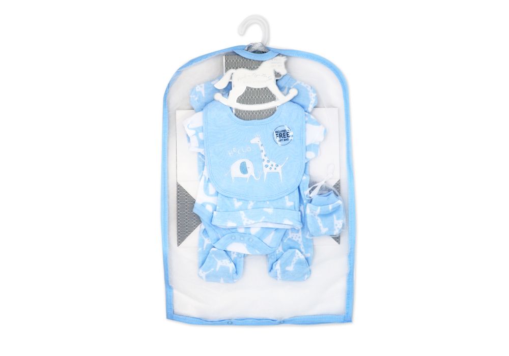 Boys 5 Piece Mesh Bag Set: Blue Safari