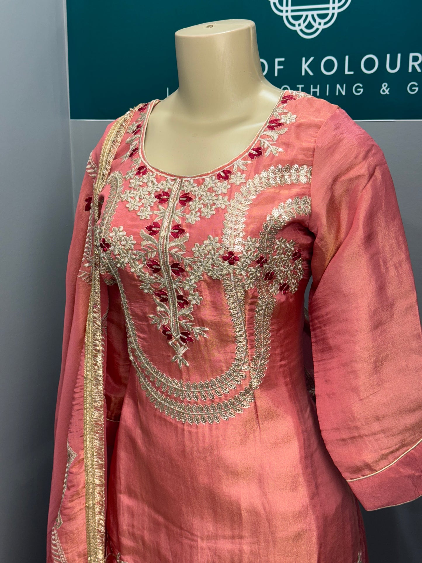 Shimmer Embroidered Sharara Suit
