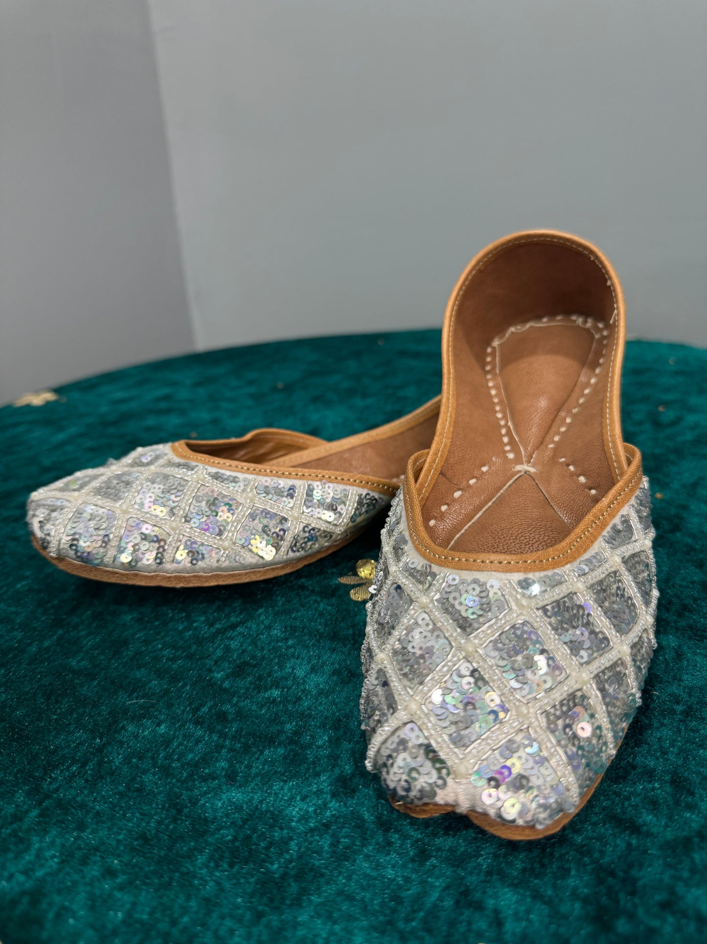 Silver with Pearl Work Jutti