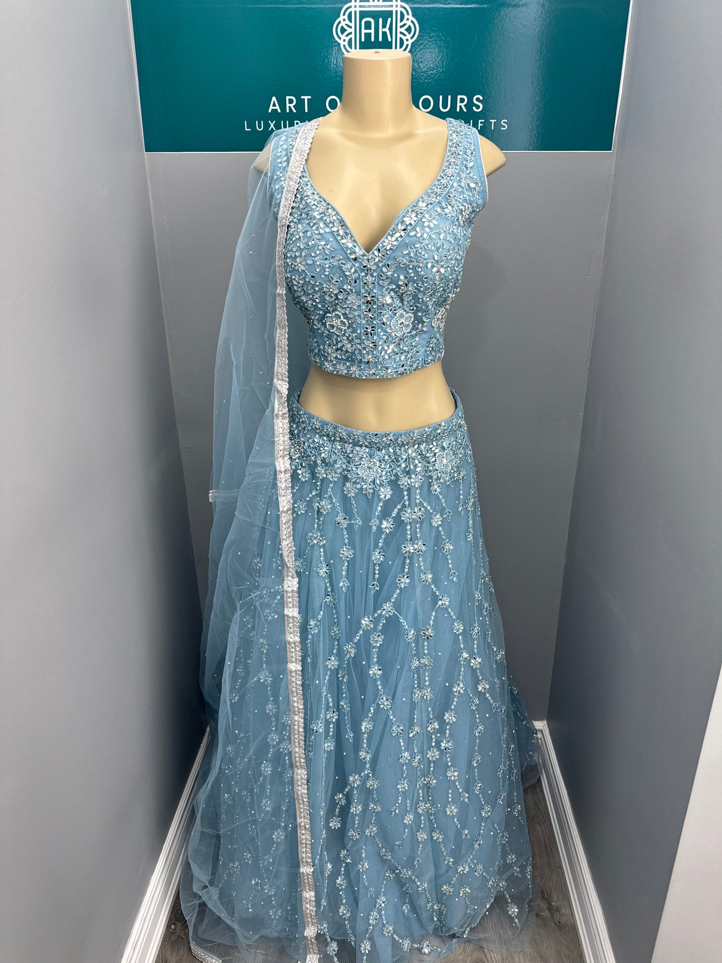 Beautiful Embroidered & Mirror Work Lehenga