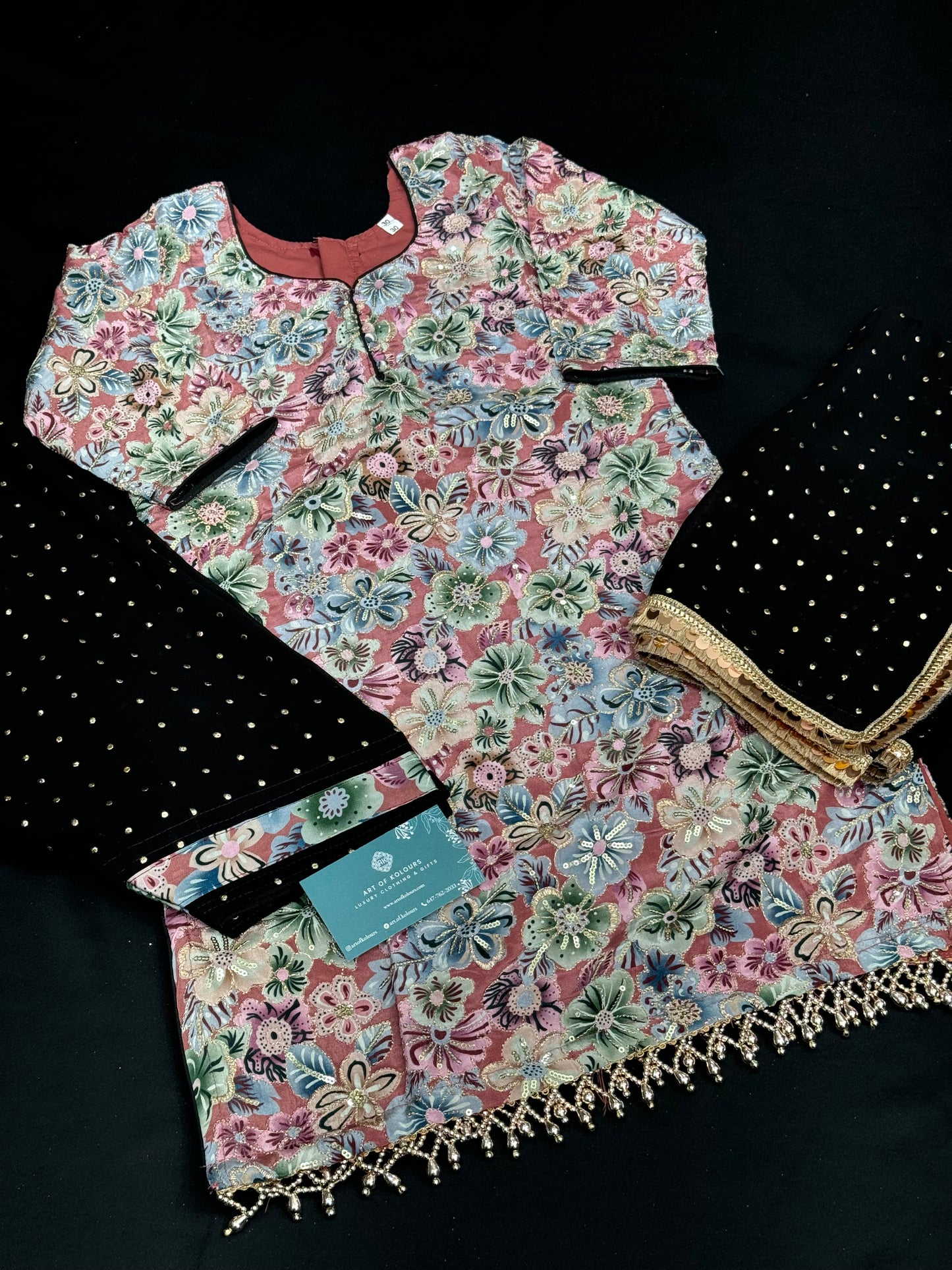 Reet Kids Salwar Suit- Black