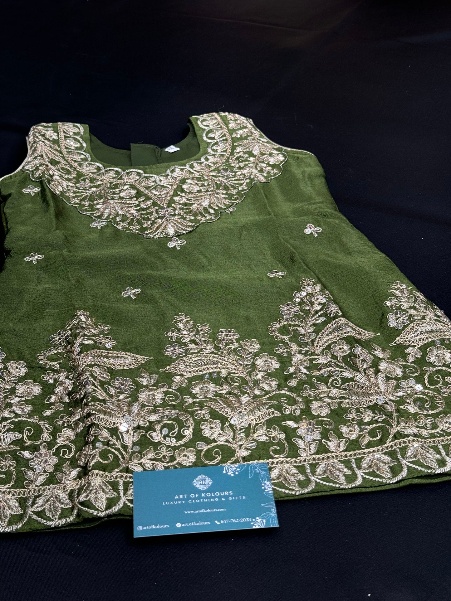 Anaya Kids Gharara Suit-Green