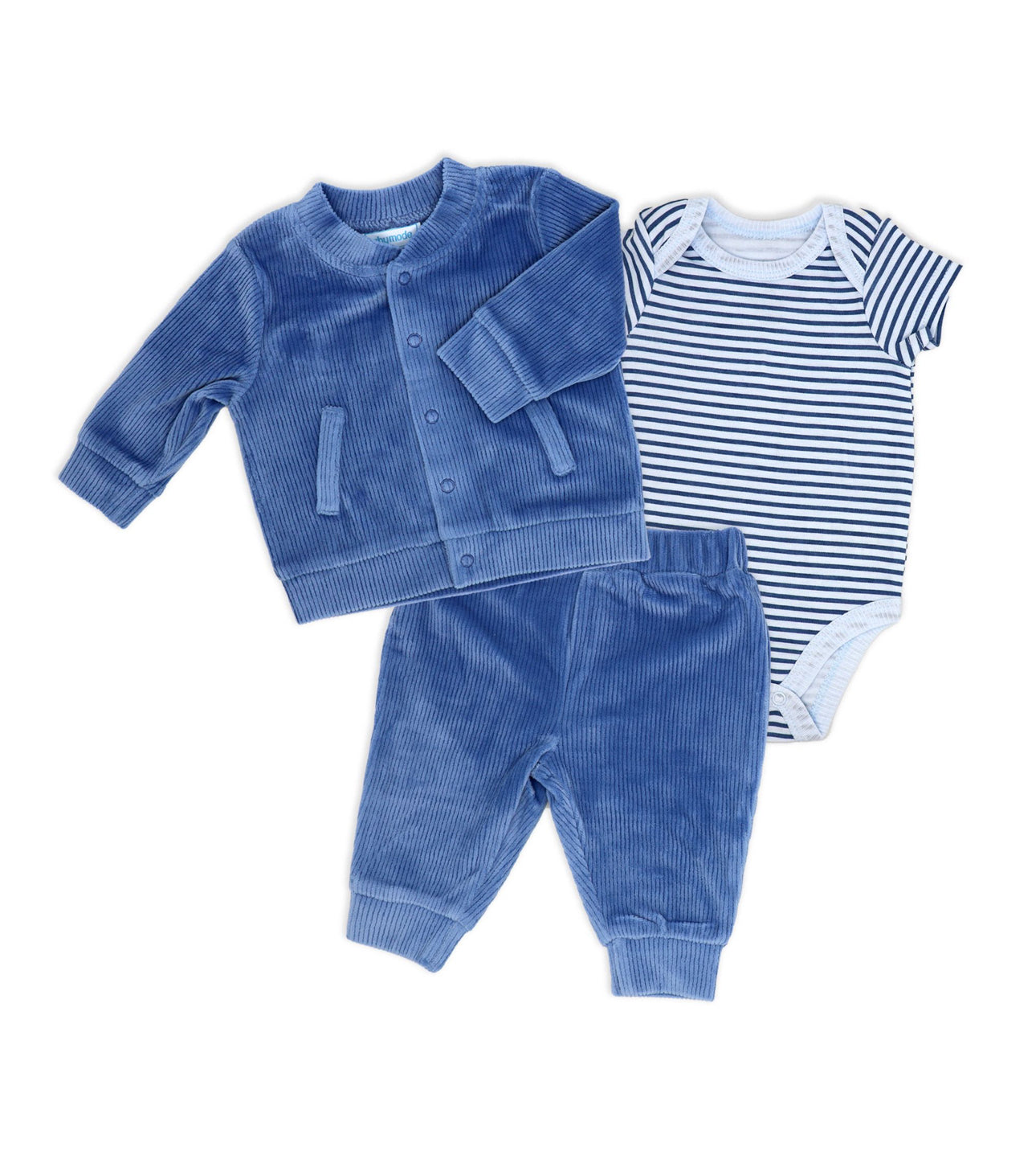 Infant Boys Ribbed Velour Set