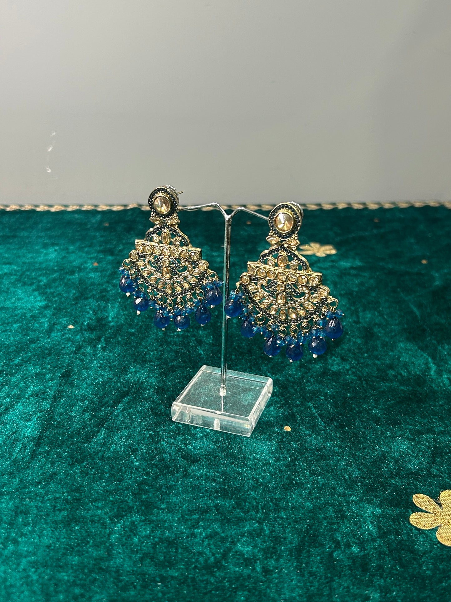 Navy Esha Earrings