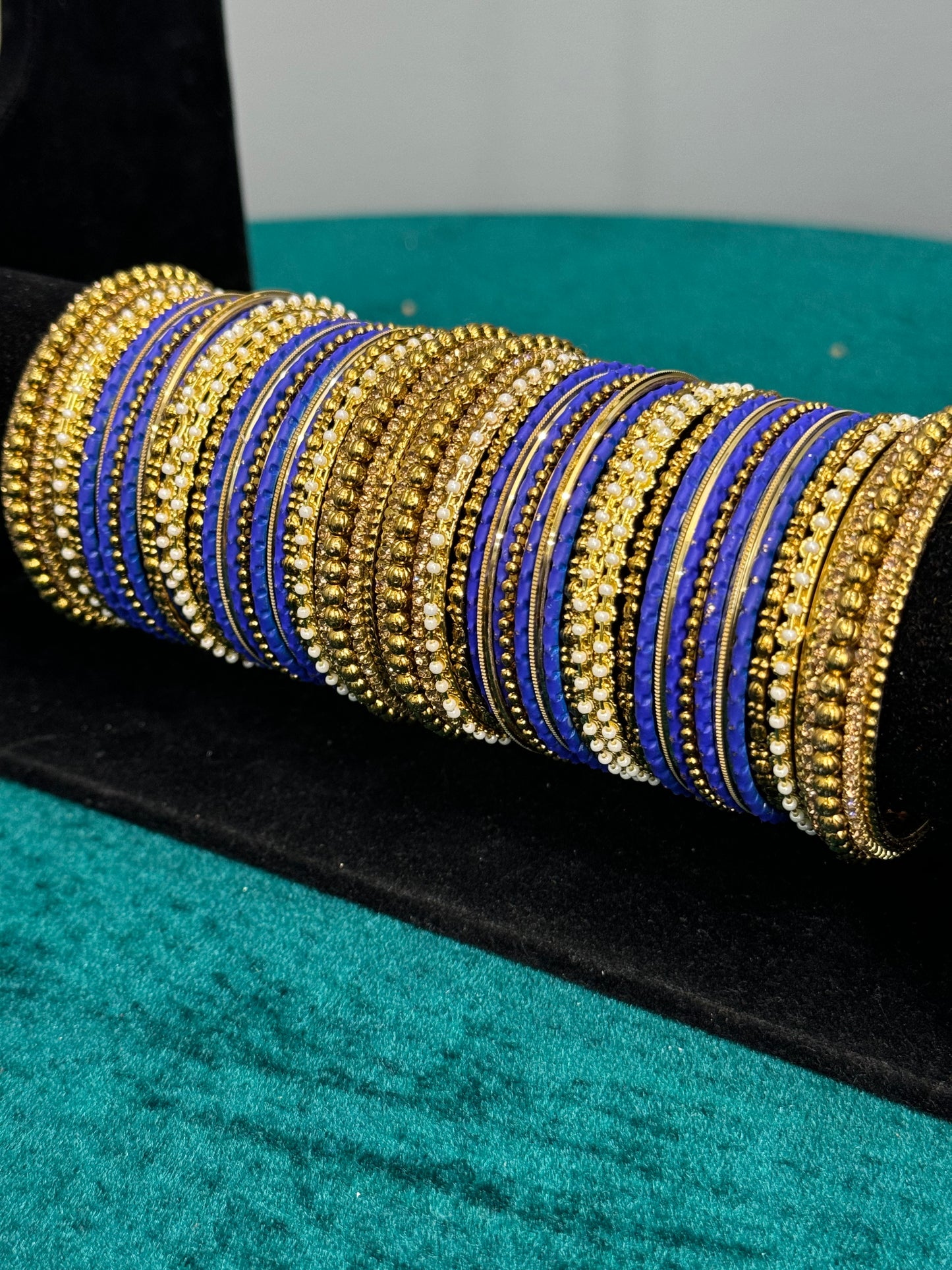 Blue Designer Work Bangles