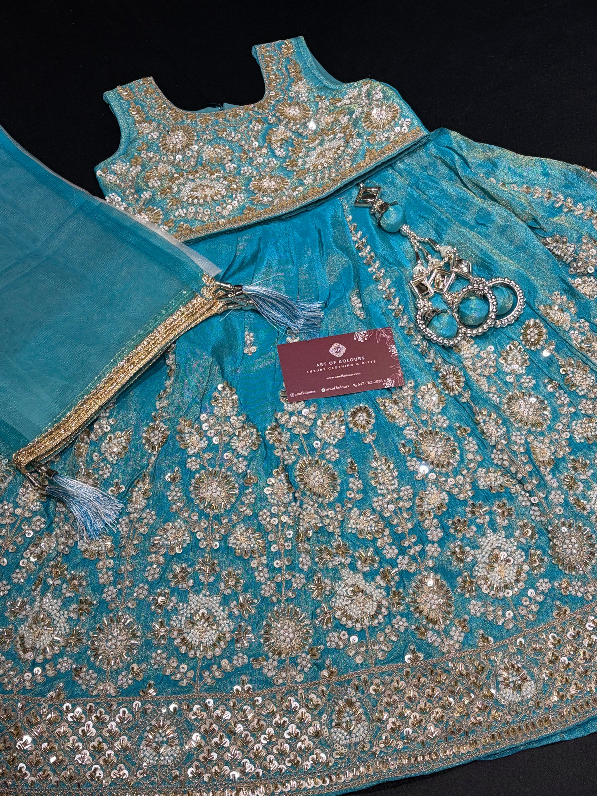 Blue Floral Lehenga